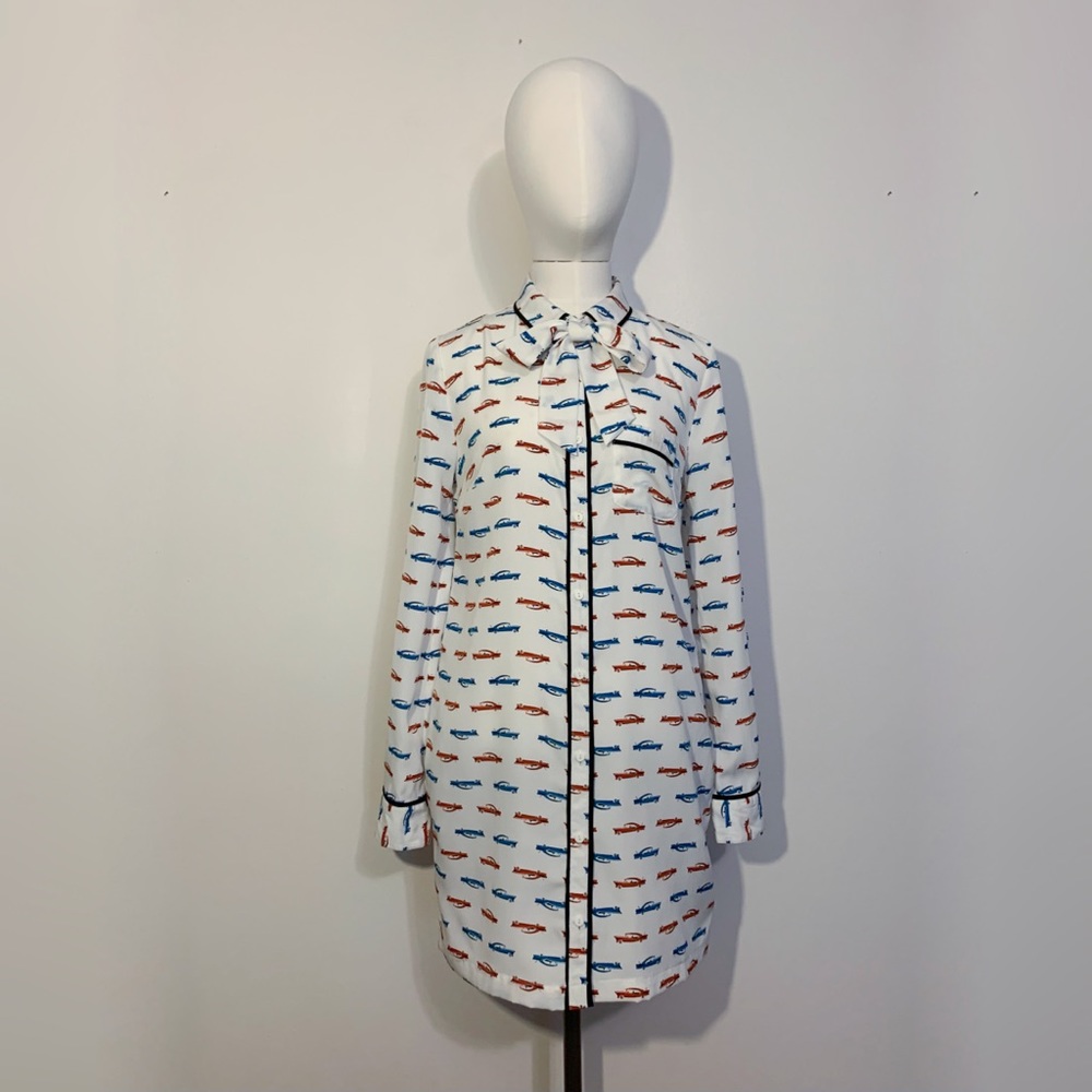 Car print mini-dress